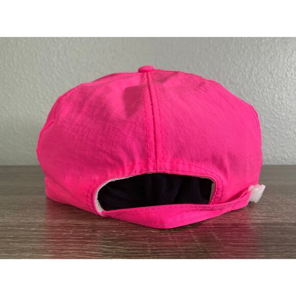 Vintage 90s Nissin Neon Pink Shrine Circus Snapback Hat Rope Foam Trucker - Picture 12 of 16
